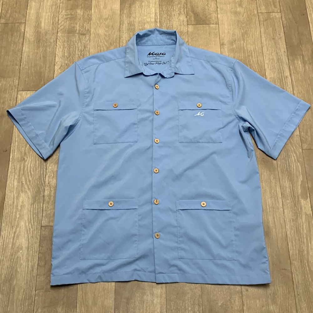 Mens Mojo Sportswear Fishing‎ Performance Button Down Short Sleeve Shirt